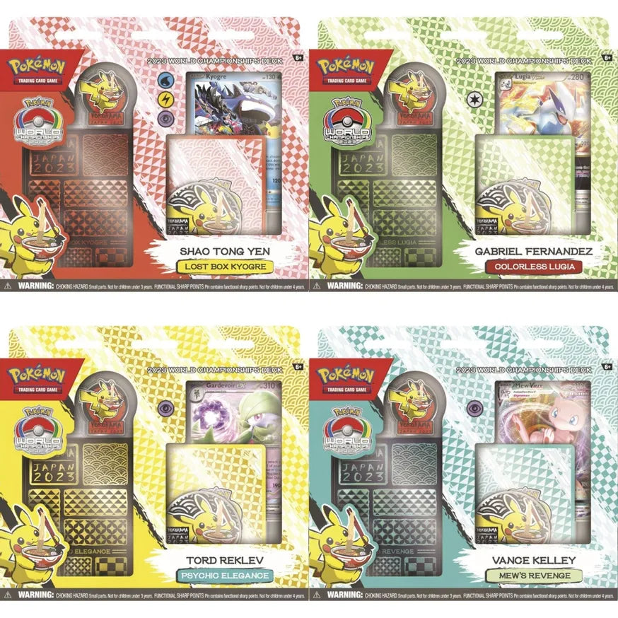 2023 World Championship Deck (Tord Reklev (Psychic Elegance), Gabriel Fernandez (Colorless Lugia), Shao Tong Yen (Lost Box Kyogre) or Vance Kelley (Mew's Revenge))
